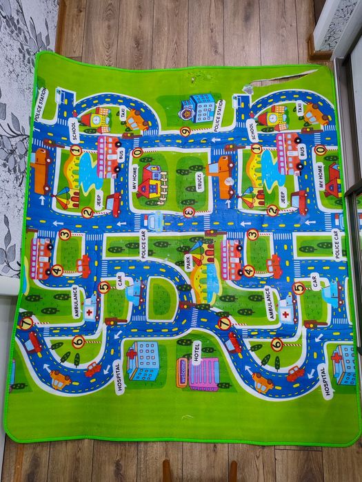 Дитячий термокилимок складний двосторонній 180*150 см, Автодороги