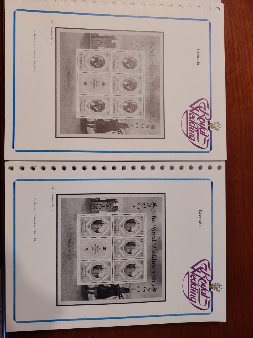 Katalog filatelistyczny, zaślubiny Karola i Diany 1982r klaser znaczki