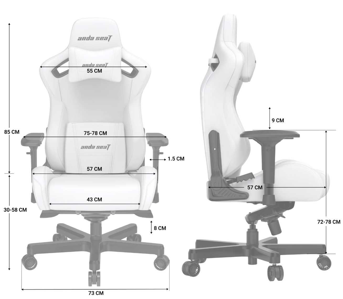 Геймерське крісло Kaiser 2XL Anda Seat игровое кресло геймерское шкiра