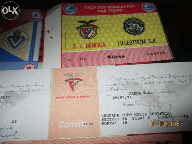 14 Bilhetes antigos do SLB+1 Camp. mundial juniores