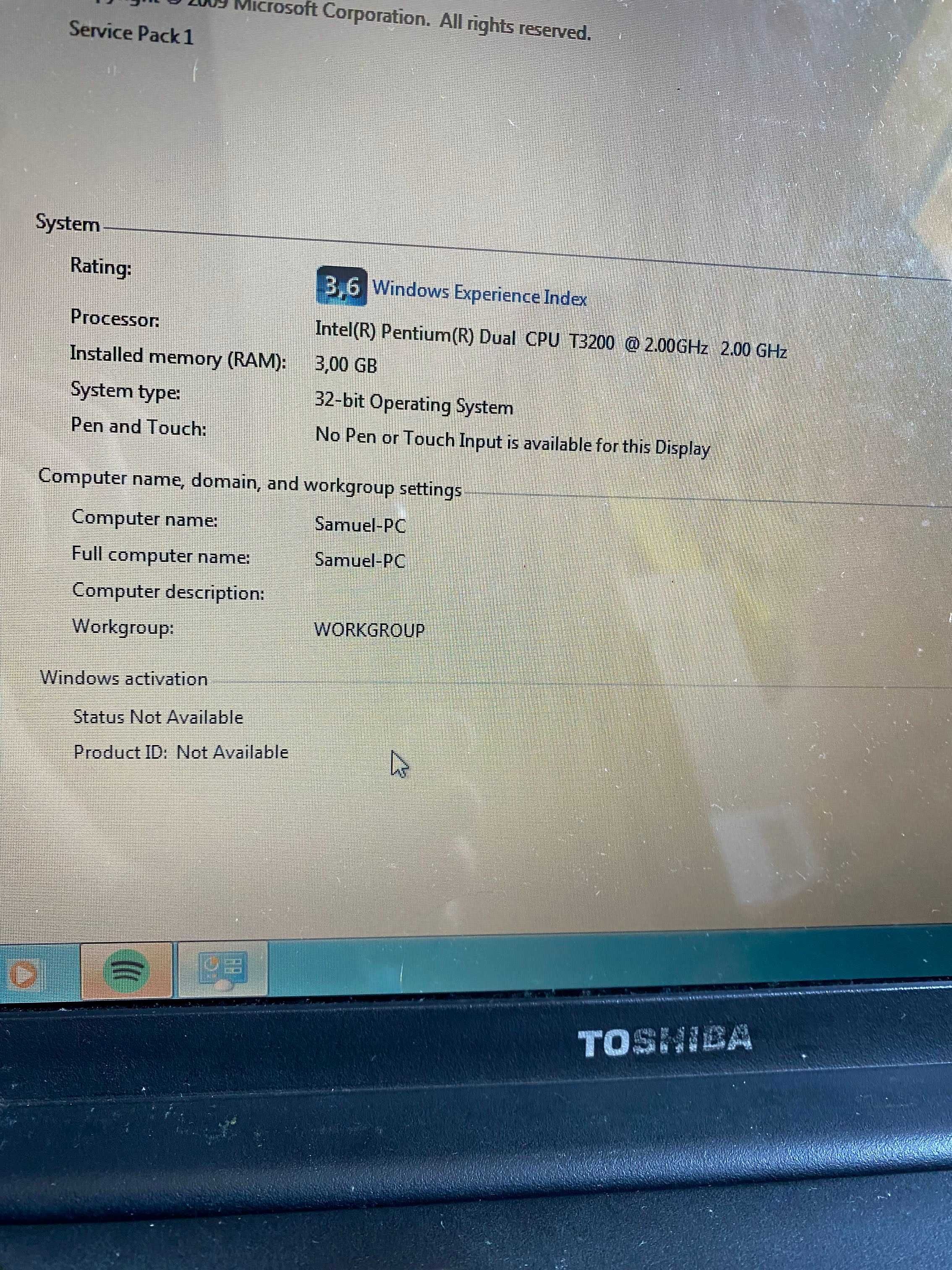 Portatil Toshiba Satellite a200-2b7