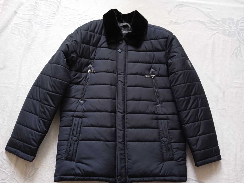 Зимова чоловіча куртка з хутровим ворогом розмір XL