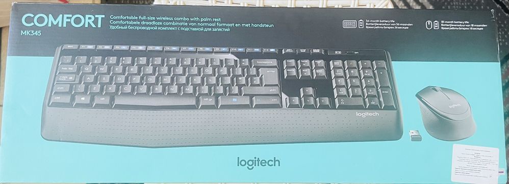 Комплект клавіатура+миш бездротові logitech mk345