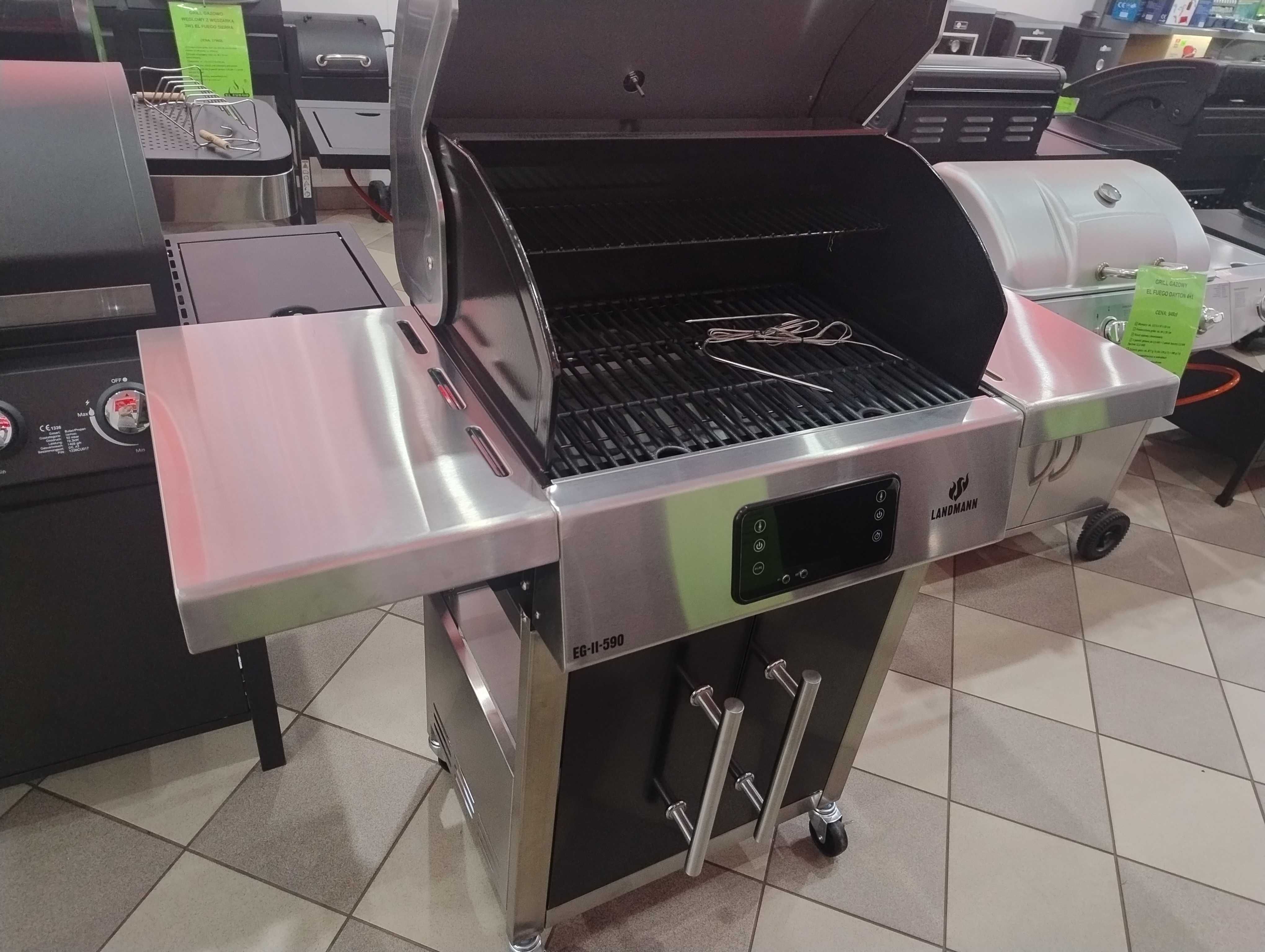 Ogrodowy Grill Elektryczny LANDMANN E-GRILL 3200W Żeliwny !