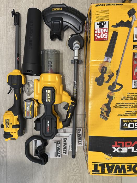 Zestaw DeWalt 54 60V dmuchawa do liści podkaszarka akumulator 9Ah Flex