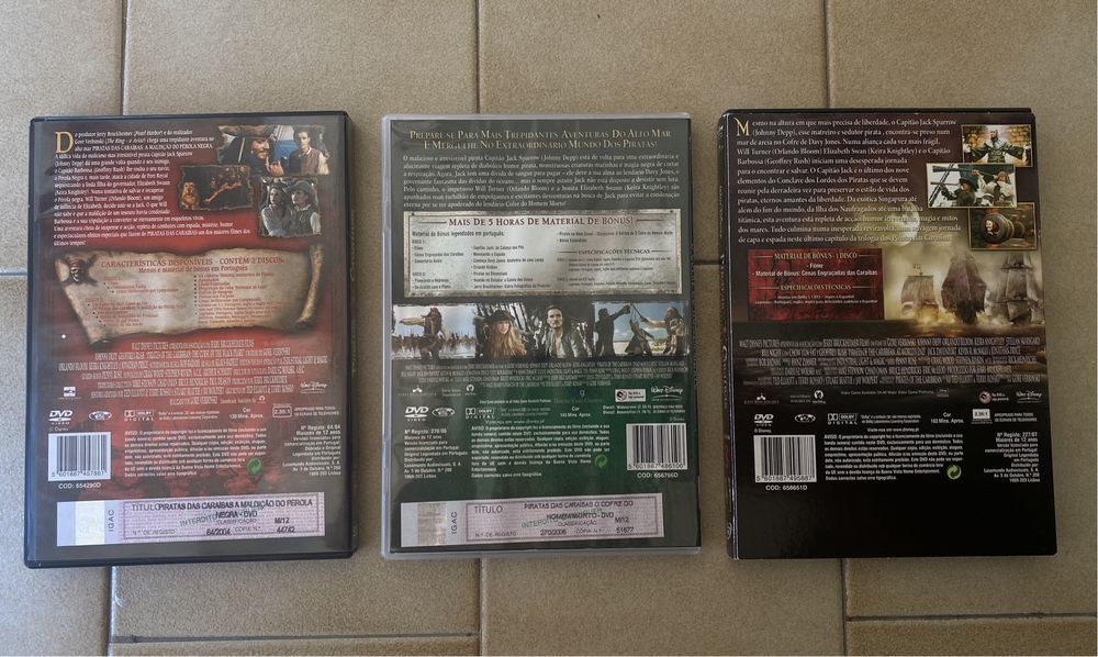 Colecção Piratas das Caraíbas - DVDs