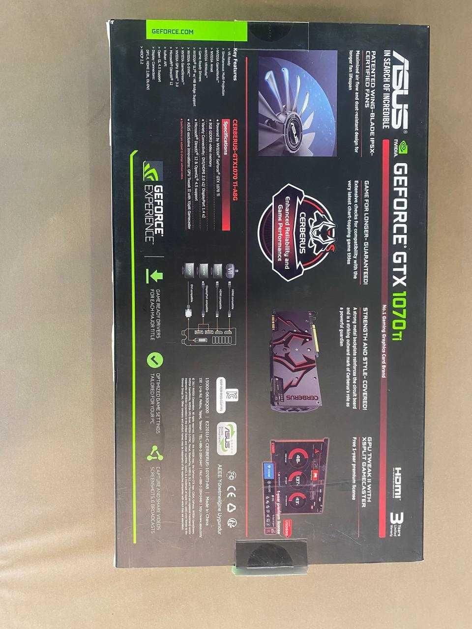 Відеокарта ASUS GTX 1070Ti 8Gb Cerberus 256