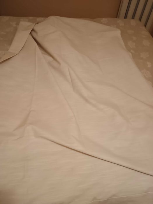 Довга щільна бежева штора до 220 шир 117см