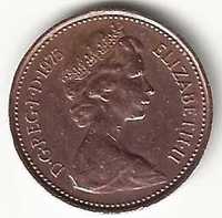 New  Penny 1 de 1975, Reino Unido, Isabel II