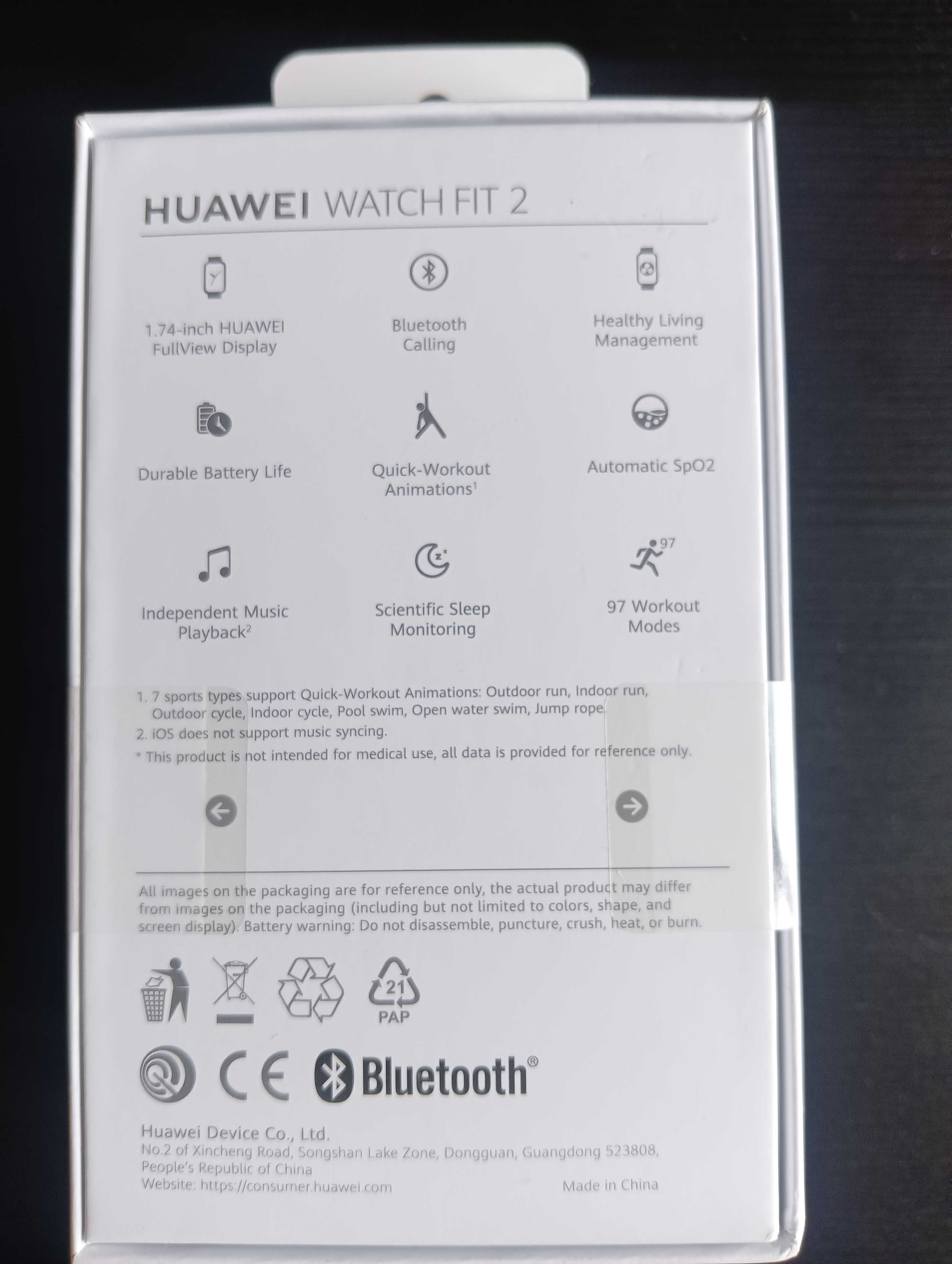 Smartwatch Huawei watch fit 2 active preto novo