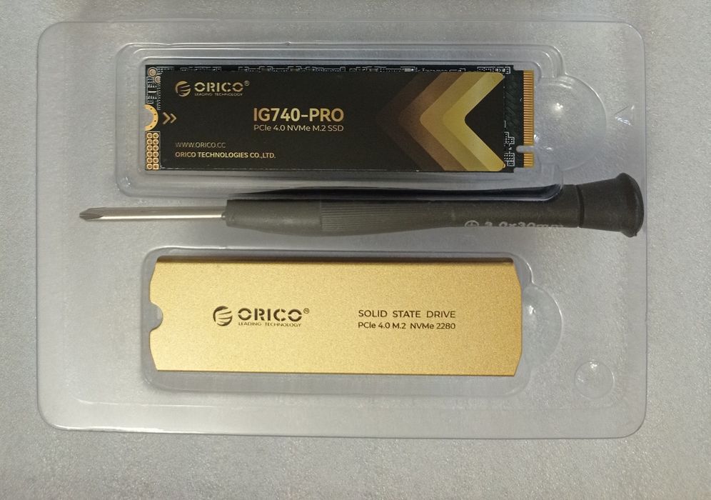 Новый M.2 nvme ssd на 1tb Orico IG740-PRO gen4x4