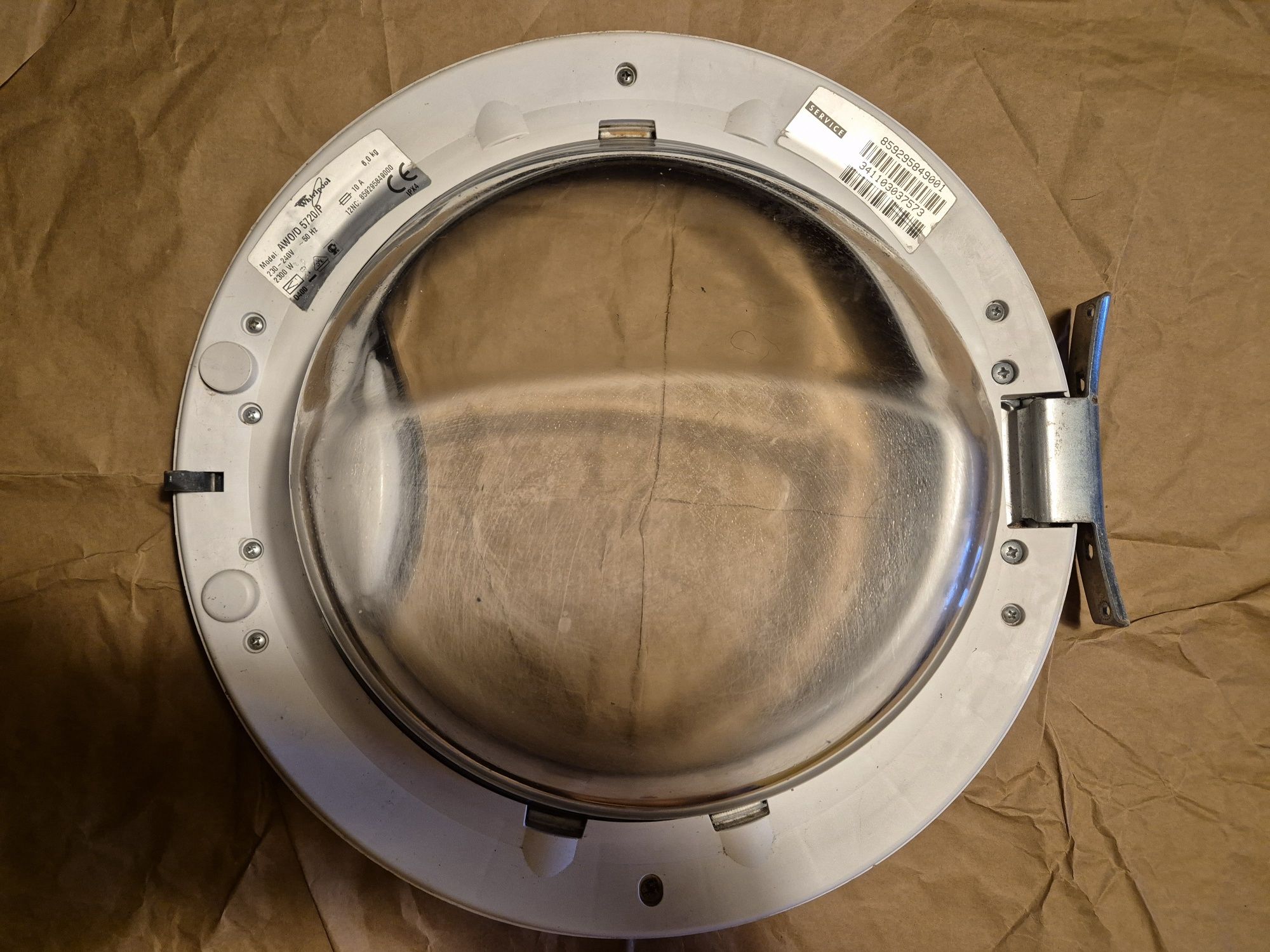 Drzwi pralka 39cm Whrilpool AWO/D5720/P 6kg 2300W i może inne modele