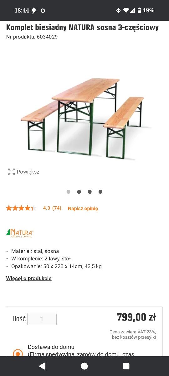 Zestaw biesiadny sosna