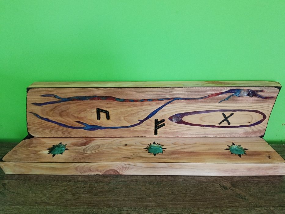 Rękodzieło Świecznik z drewna i żywicy