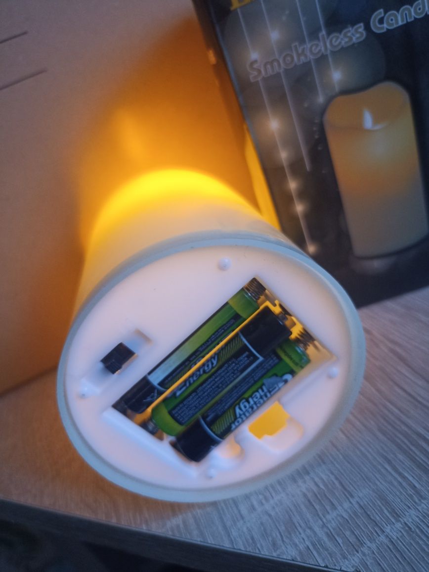 Свічка пластикова світлодіодна на + батарейках нічник лампа