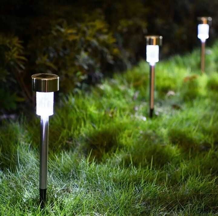 10x Oświetlenie Ogrodowe Do Ogrodu Wbijane 37cm Lampki Ogród Solarne