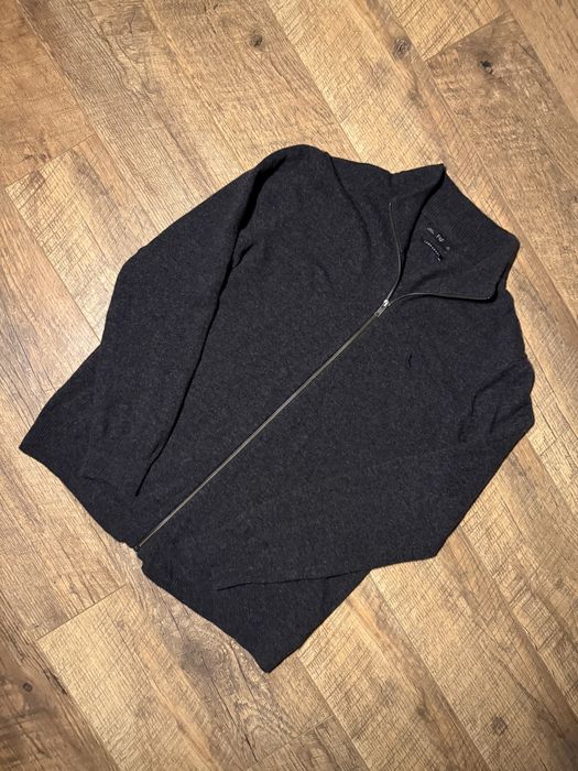 Кофта на замке шерстяная Л вязаная серая мужская свитер old money luxu