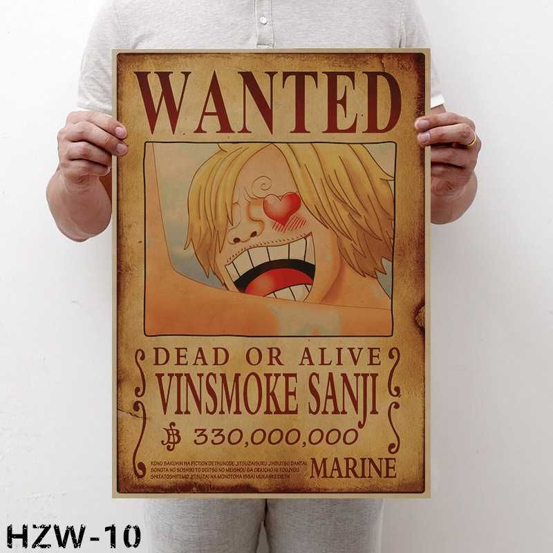 Постер плакат на крафтовой бумаге из пиратские розыски аниме One Piece