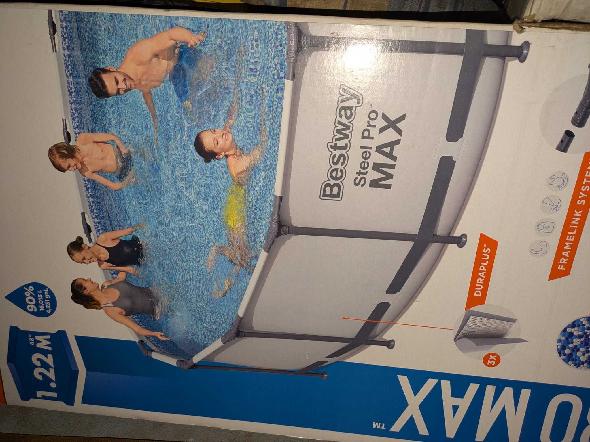 Piscina STEELPRO MAX Tubular 457x122CM com capacidade 16015L.