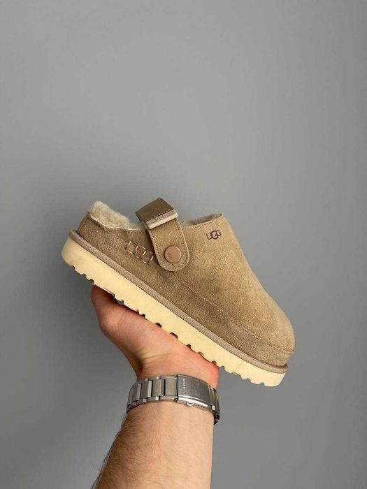 Жіночі зимові уггі UGG Goldenstar Clog Sand (бежеві) з хутром 1786