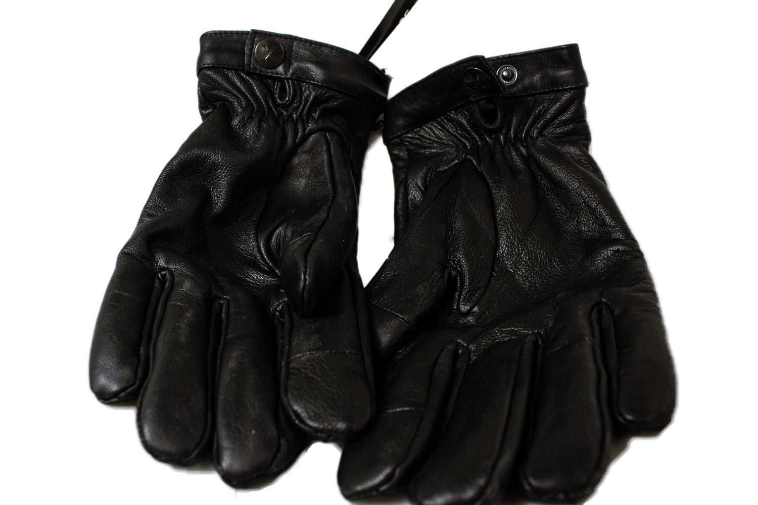 Nowe Czarne rękawiczki skórzane skóra naturalna męskie eleganckie USA