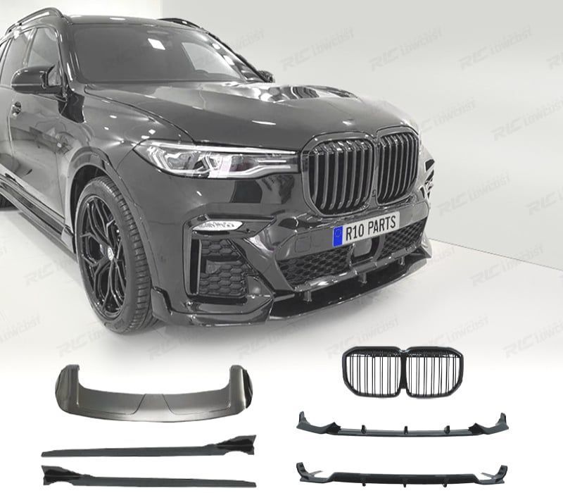 KIT CARROÇARIA BMW X7 G07 19-21 LOOK BLACK KNIGHT PRETO BRILHANTE