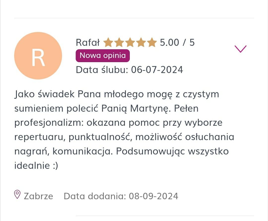 Skrzypce na ślub/wesele/pogrzeb/kolacja. Oprawa muzyczna+nagłośnienie