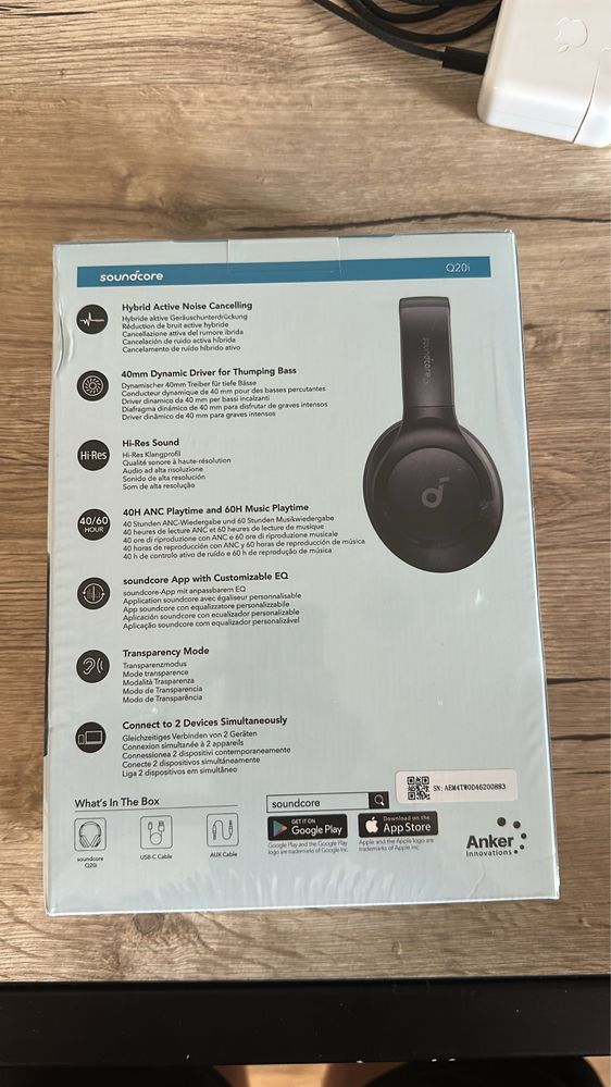 Навушники Anker SoundCore Q20i Black (нові, запаковані, безпровідні)