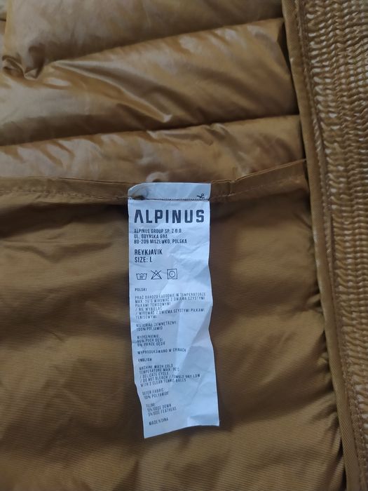 Kurtka puchowa damska Alpinus Reykjavik L miodowa, stan idealny