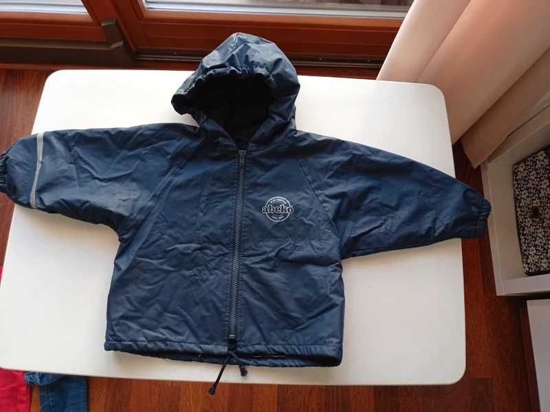 kurtka przeciwdeszczowa jesienna wiosenna dziecięca z polarem 86 92