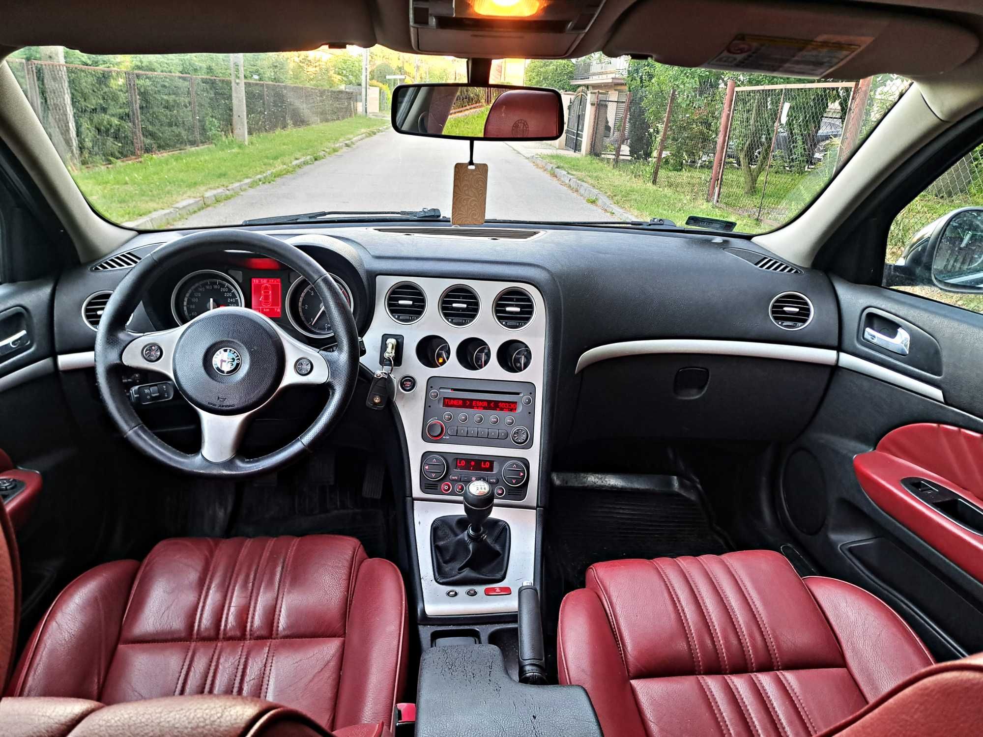 Alfa Romeo 159 1.9 JTDM 120 km Klimatronic Tempomat Czerwona Skóra