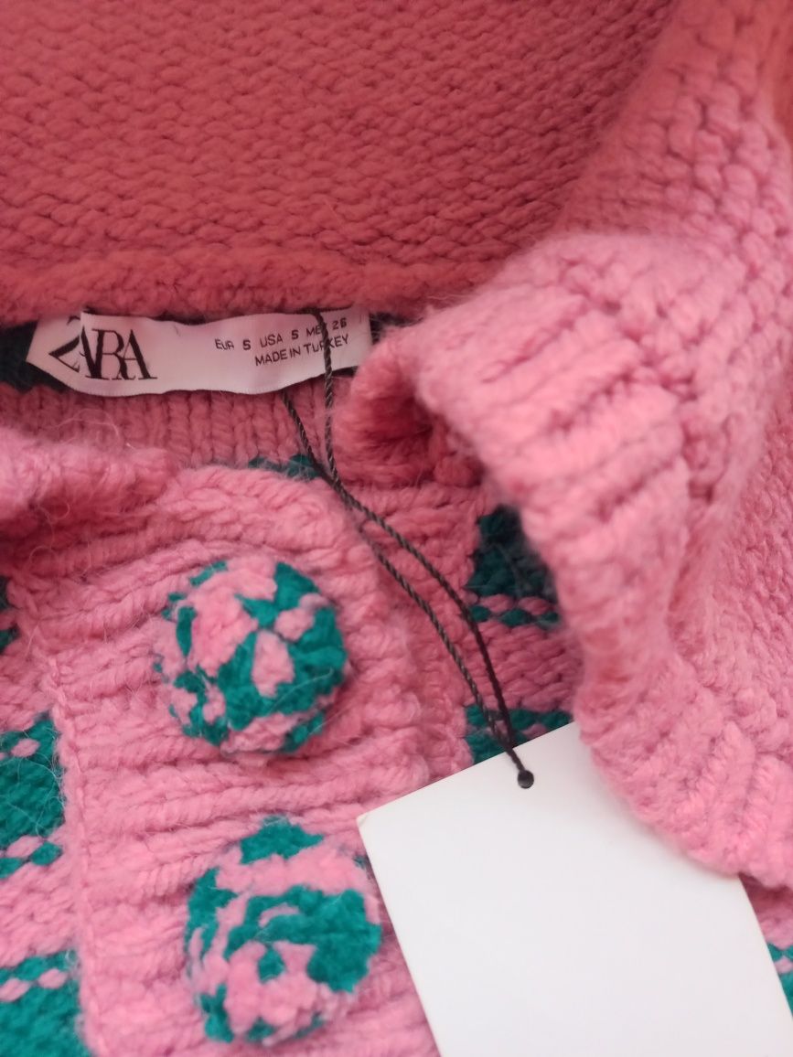 Camisola riscas rosa e verde Zara