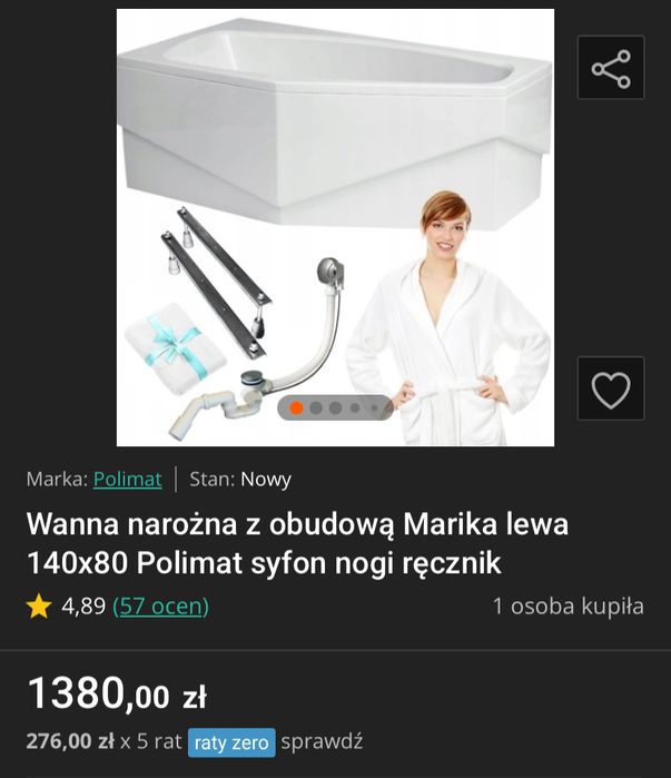 Wanna narozna 140 cm