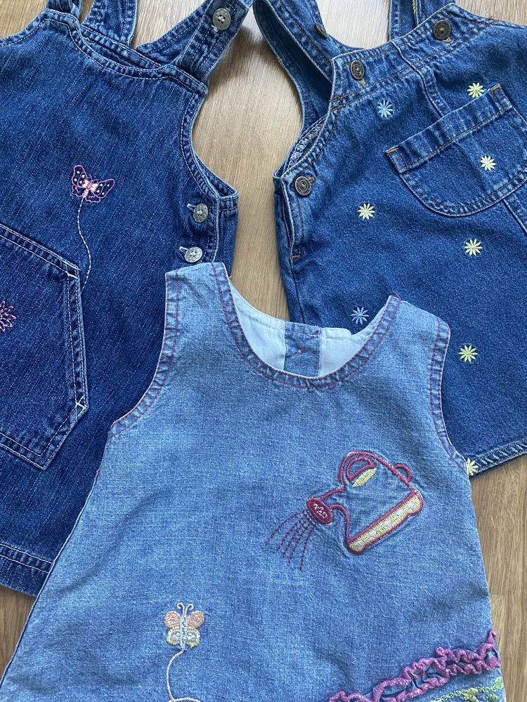 Sukienka ogrodniczka jeans dżinsowa paka zestaw