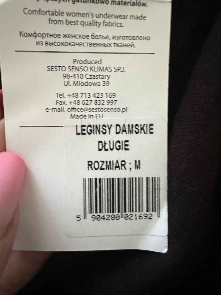 Czarne damskie legginsy długie