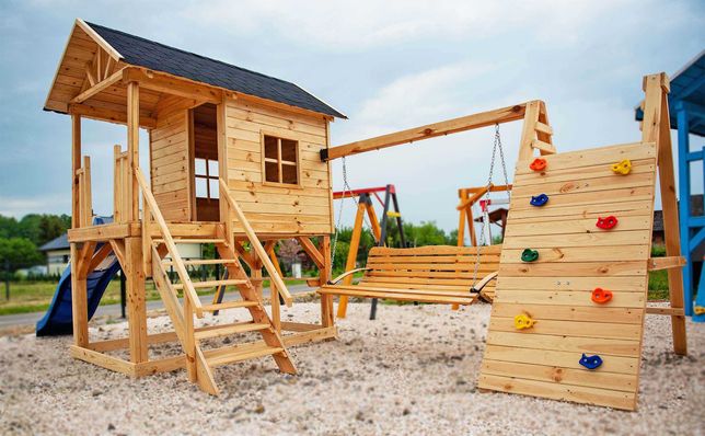 Domek Ogrodowy Dla Dzieci Drewniany Plac Zabaw