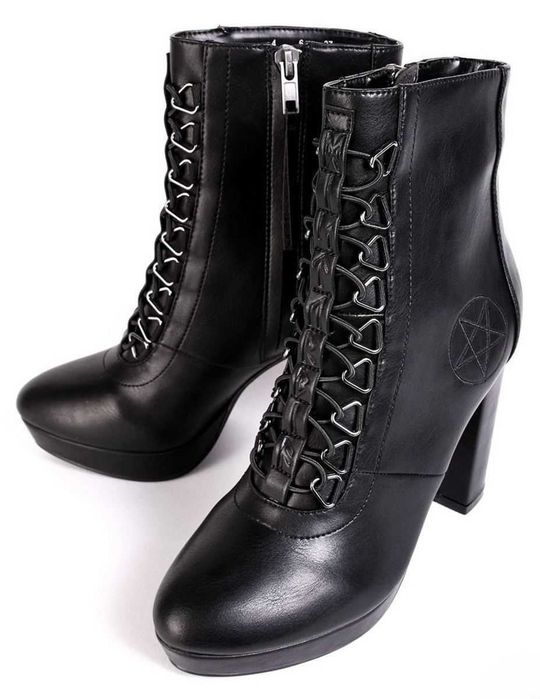 Botki DISTURBIA goth pentagram platforma obcas witch restyle