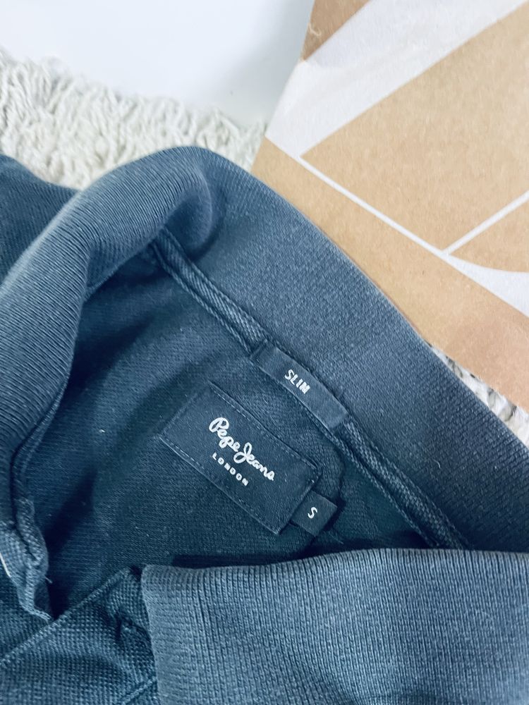 Pepe jeans rozm S koszulka meska z kolnierzykiem slim czarna