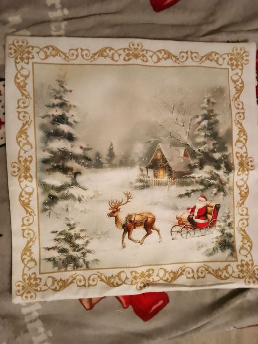 Nowy zestaw poszewek świątecznych vintage na poduszkę 45 cm