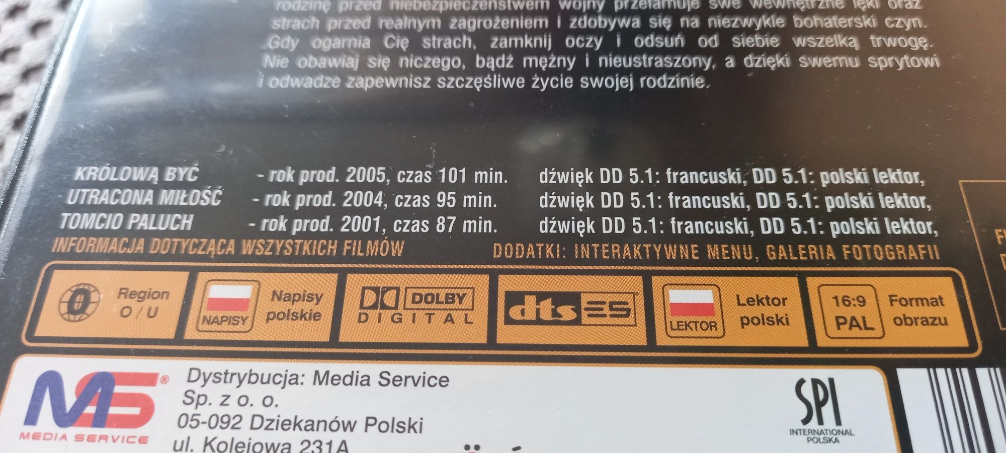 Utracona miłość , królową być , Tomcio paluch   dvd