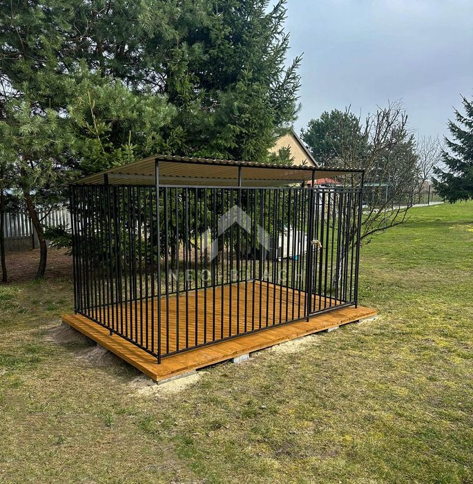 Kojec dla psa 3x2m  - Podłoga drewniana - Dach spad w tył  NB383