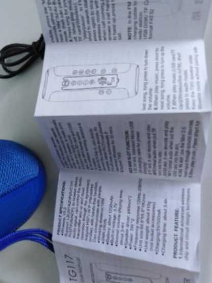nowy niebieski głośnik przenośny TG117 Blootooth ładowany na usb