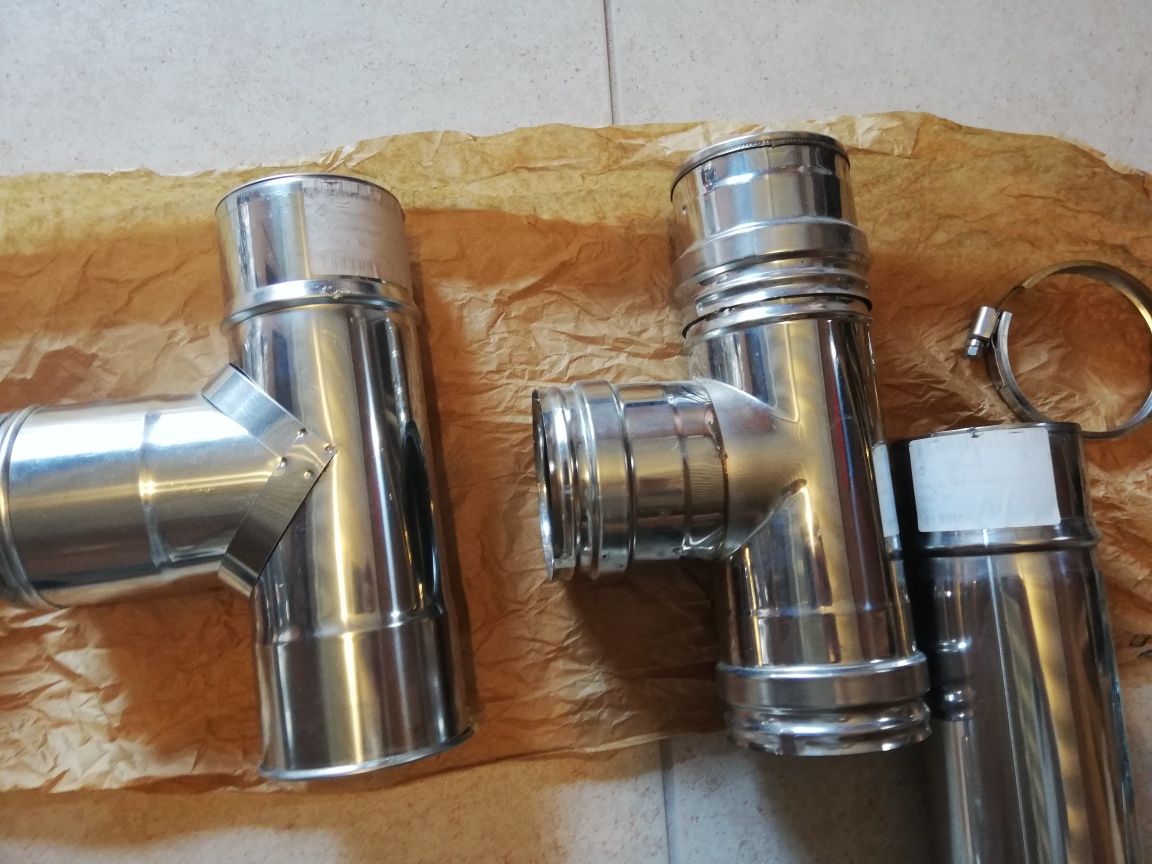 Tubos  acessórios inox 0,80 NOVOS. Salamandras, caldeiras, Lareiras