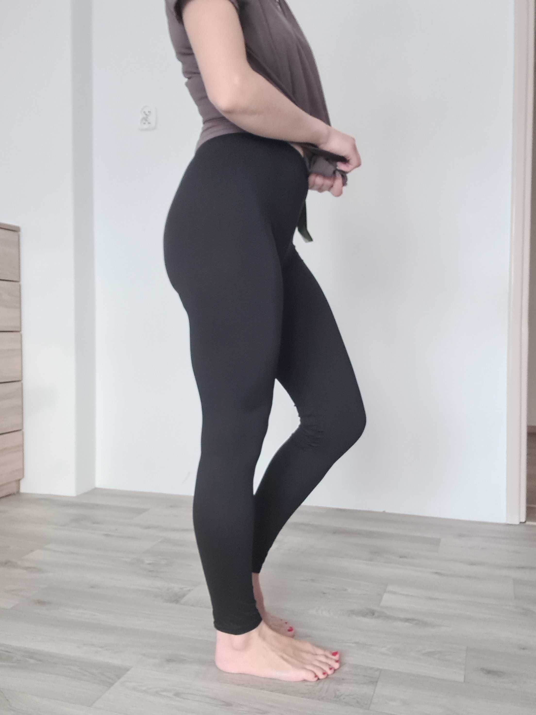 Gładkie legginsy, getry z bambusa, s/m