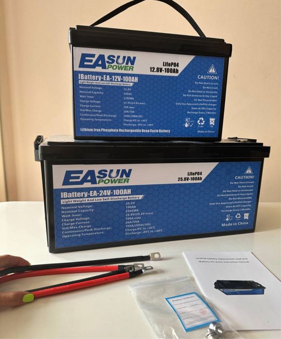 Акумуляторна батарея 24 В 100 Ач LiFePO4 EASUN POWER +BMS (ДБЖ)