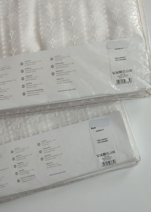 Firany 2szt home&you białe komplet 140x250 na szelkach wzorki firanki