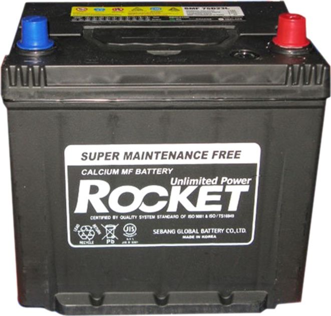 Автомобільний акумулятор Rocket 6СТ-65 65 А·год (-/+)