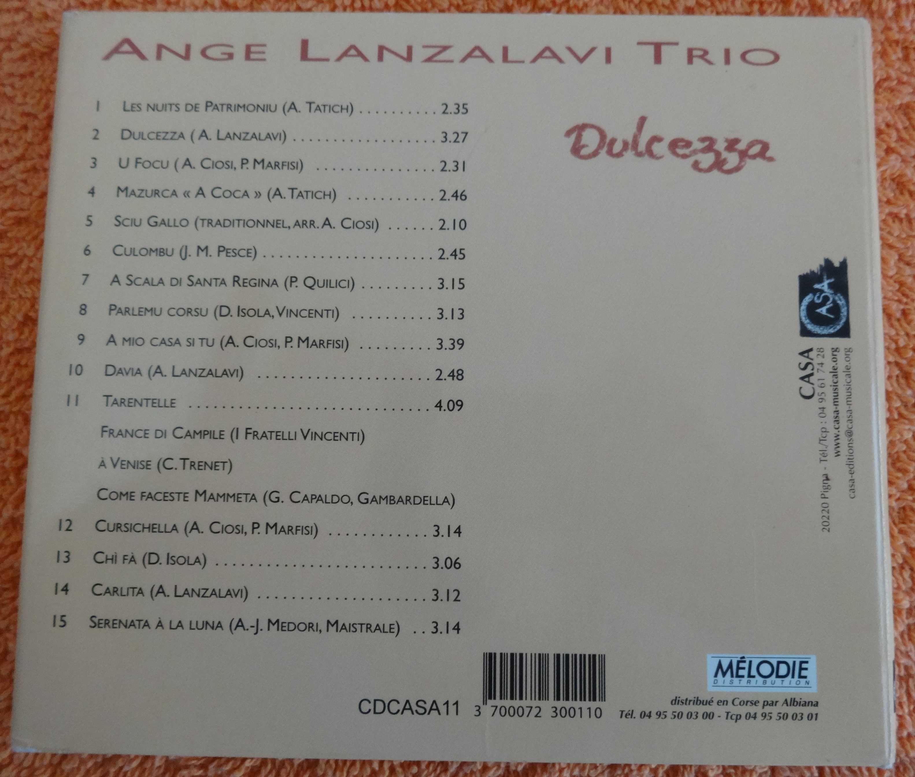 CD  Ange Lanzalavi Trio - Dulcezza