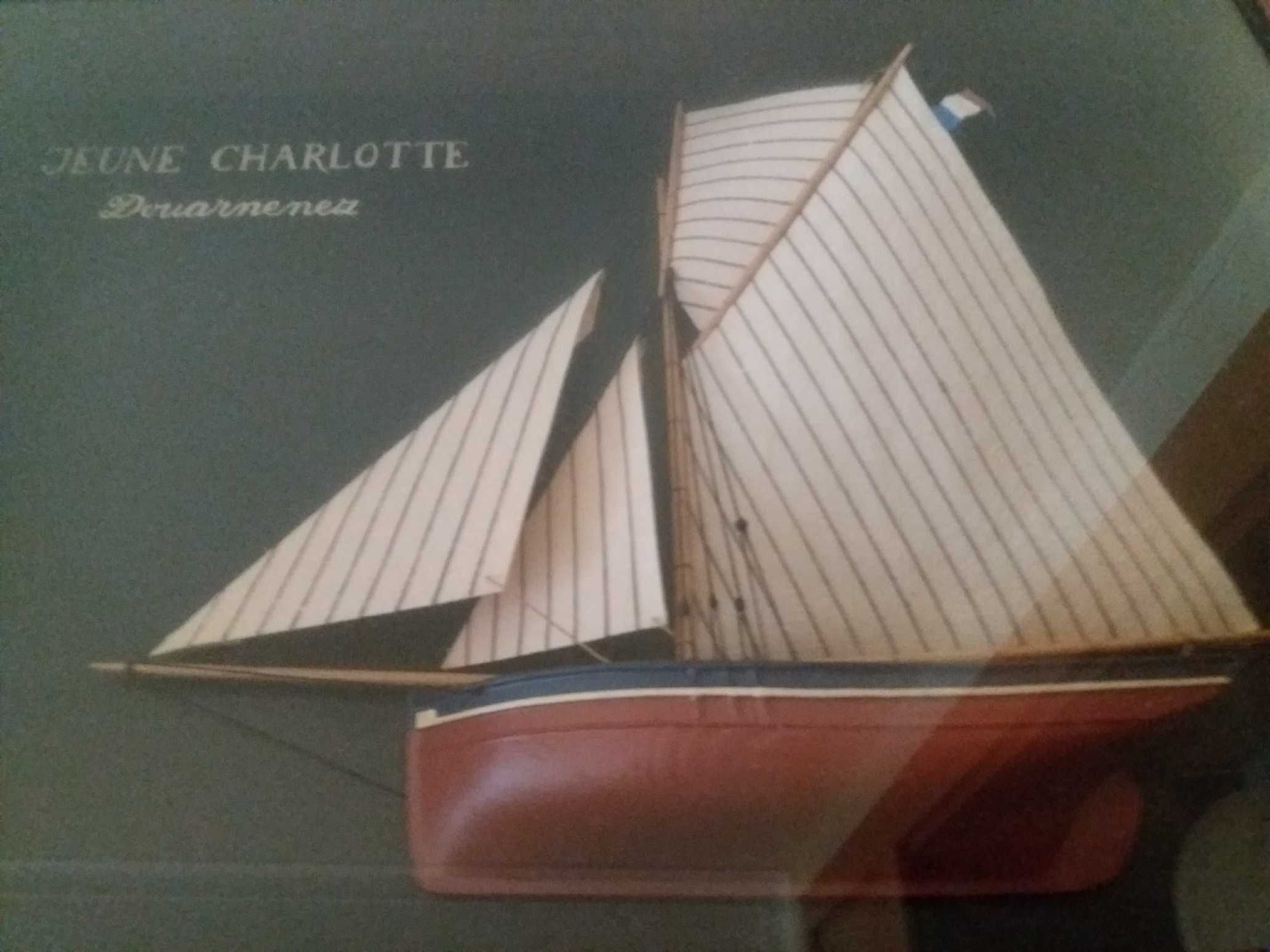 Quadro com embarcação "Jeune Charlotte" de Douarnenez França