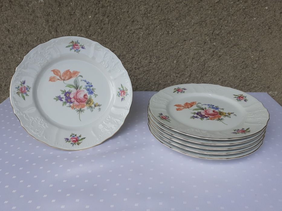 Тарелки 21 Мейсенский букет Чехия Bernadotte комплект тарілки фарфор